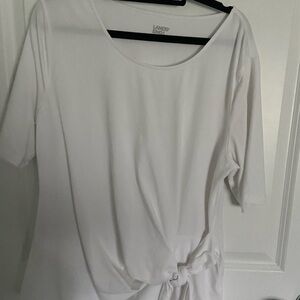 Lands' End Women's Classic White Short Sleeve Top